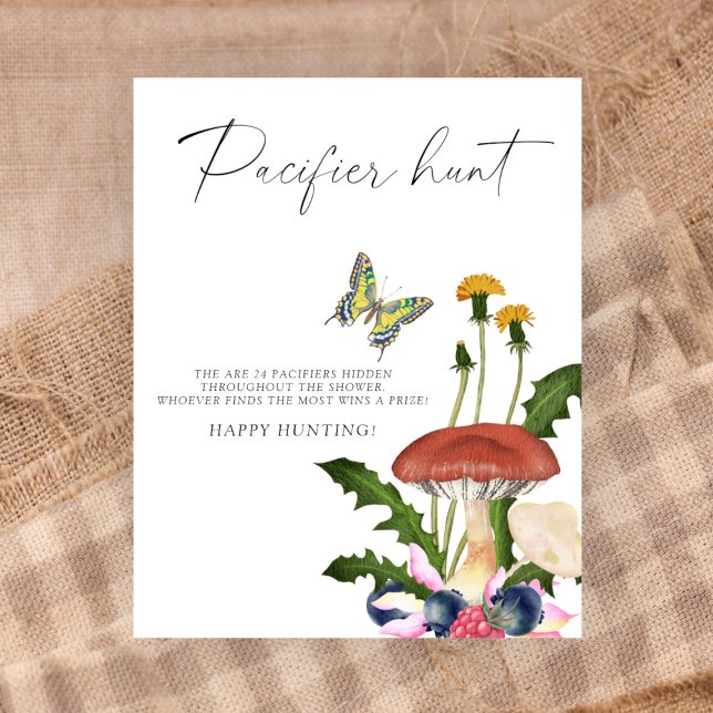 Poster Caça de caça ao chá de fraldas de cogumelos selvag (Criador carregado)