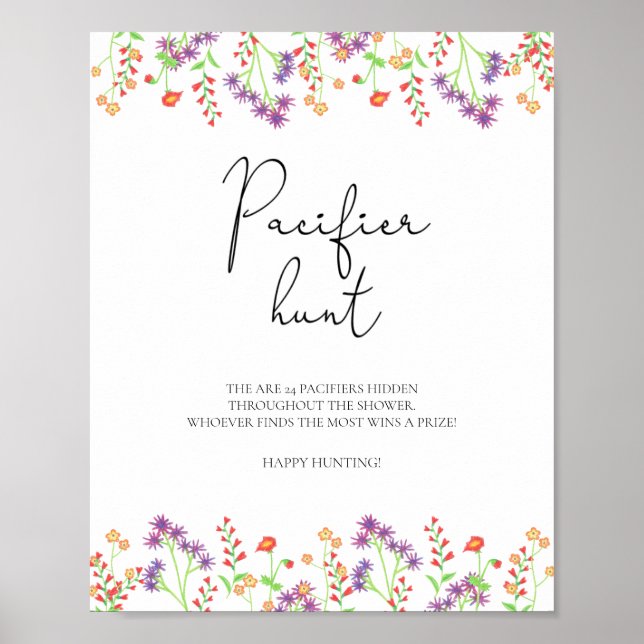 Poster Caça de caça ao pacificador de flores silvestres (Frente)