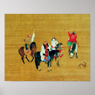 Pôster Caça de Kublai Khan, dinastia de Yuan