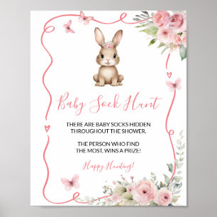 Poster Caça de Meias de Bebê Menina Chuveiro de Bebê Coel
