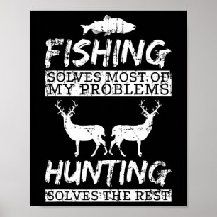 Poster Caça de Pesca Engraçada Resolve Problema Peixe Vea