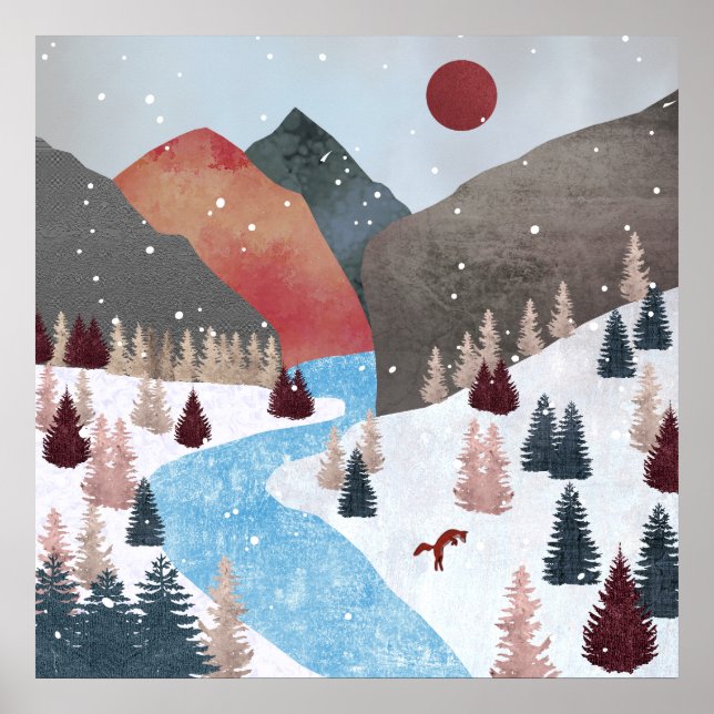 Poster Caça de Raposa no Inverno (Frente)