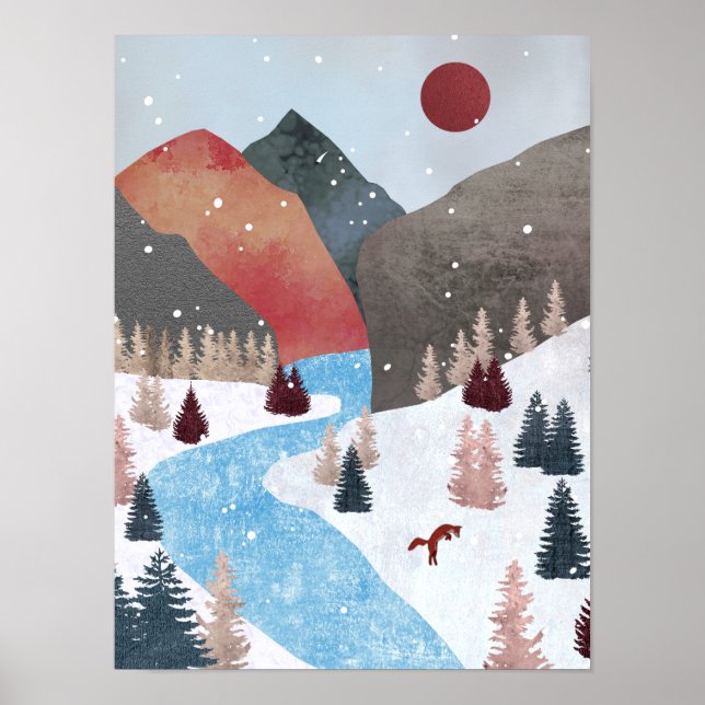 Poster Caça de Raposa no Inverno (Frente)