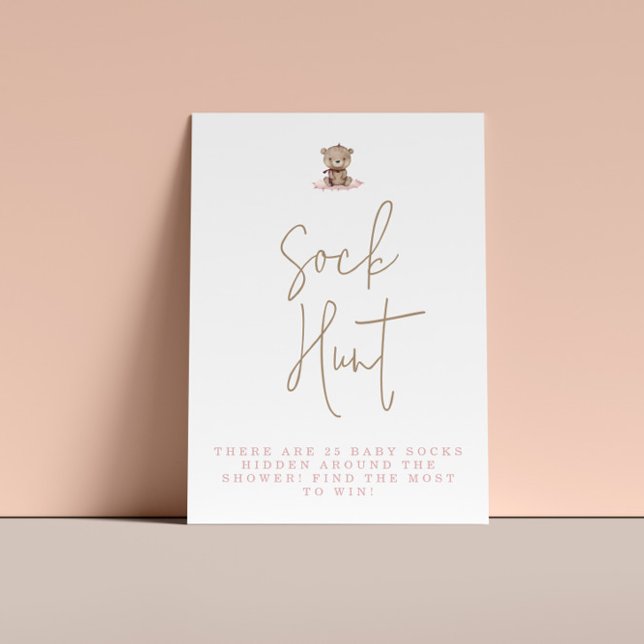 Poster Caça-meias do Chá de fraldas do Urso de Teddy Mini (Criador carregado)