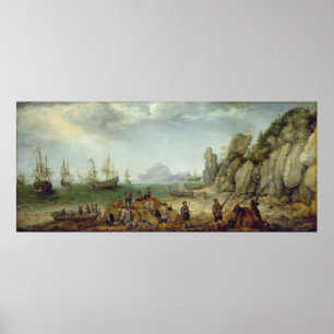 Pôster Caça na costa, 1620 da cabra selvagem