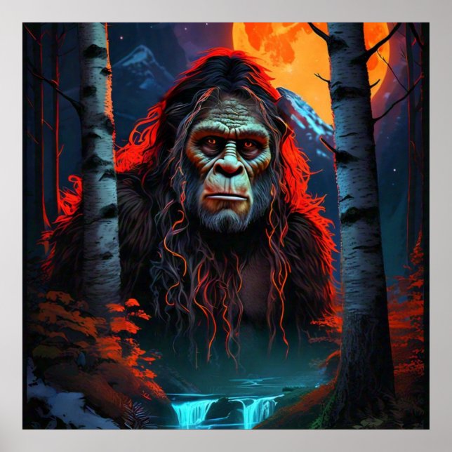 Poster Caça Noturna do Sasquatch ao Luar (Frente)