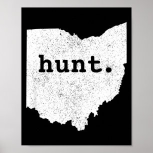 Poster Caça Ohio Bowhunting Presente de Caça de Veados do