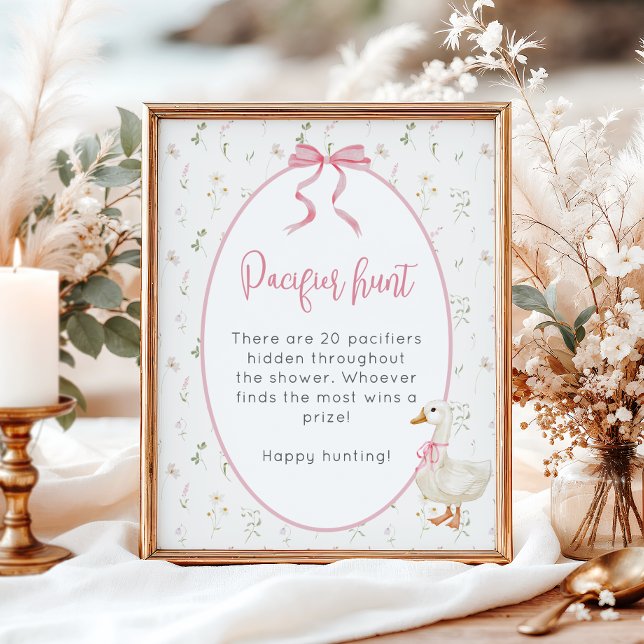 Poster Caça Pacificadora do Chá de fraldas de Ganso bobo (Criador carregado)