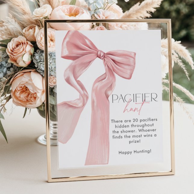 Poster Caça Pacificadora do Chá de fraldas Rosa Elegante (Criador carregado)