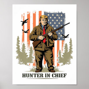 Poster Caçador Chefe - Trump Patriótico 2024 Mar Caçador