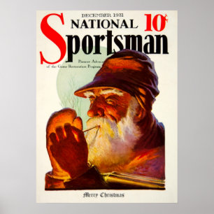 Poster Caçador da tubulação de fumo do papai noel do