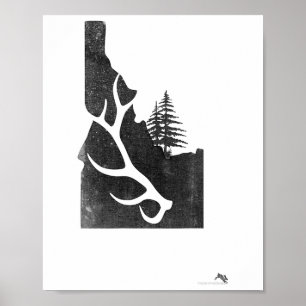 Poster Caçador de alces de Idaho com chifre trocado