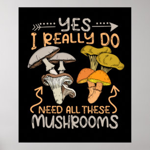 Poster Caçador de Cogumelos Homens Fungos Procura Morels 