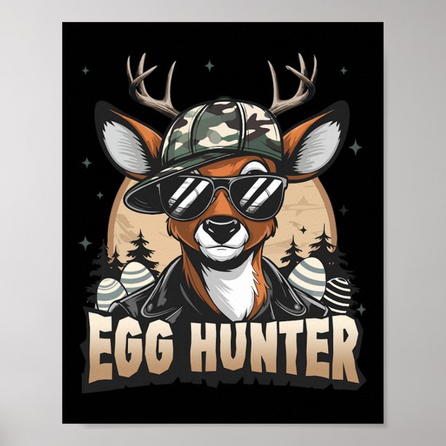 Poster Caçador De Ovos Buck Byckward Boné Deer Caçando Ea (Frente)