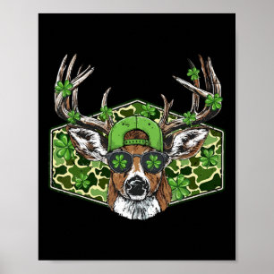 Poster Caçador de Veado Camo Vintage Shamrock Buck St Pa