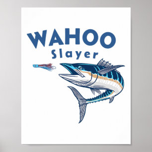 Poster Caçador de Wahoo Pesca em Água Salgada Wahoo