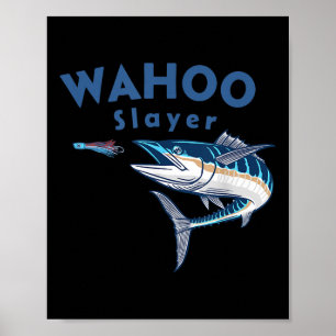 Poster Caçador de Wahoo Pescaria em Água Salgada Wahoo 