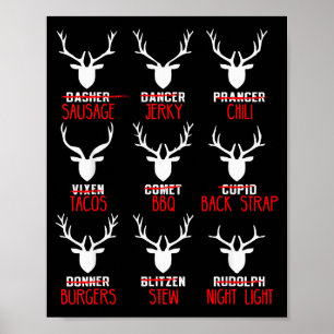 Poster Caçadores de veados engraçados de Natal Todos os r