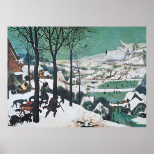 Poster Caçadores na neve por Pieter Bruegel