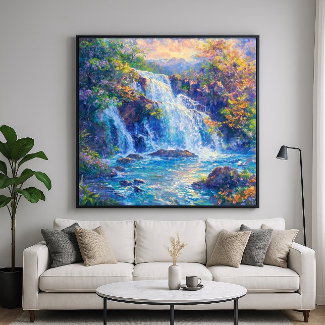 Poster Cachoeira Brilhante - Estilo de Pintura Impression (Criador carregado)