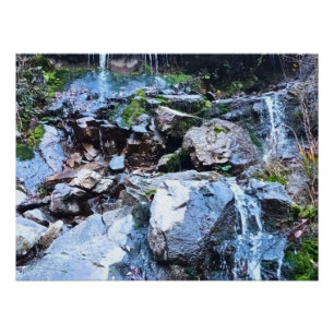 Pôster Cachoeira Cênica da Montanha - Natureza Selvagem R