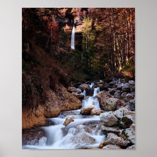 Poster Cachoeira de outono Peričnik, Eslovênia (Frente)