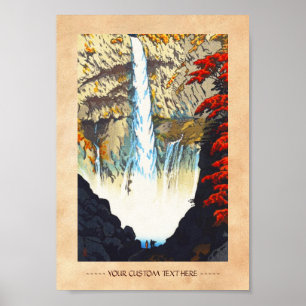 Poster Cachoeira de Shiro Kasamatsu Kegon no hanga de