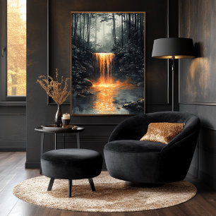 Poster Cachoeira Dourada na Floresta Mística