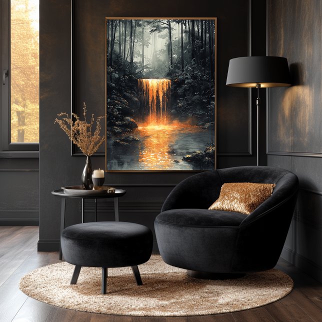 Poster Cachoeira Dourada na Floresta Mística (Criador carregado)