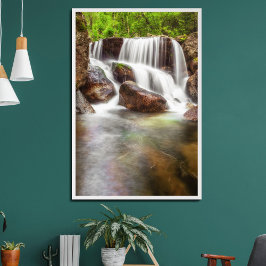 Poster Cachoeira durante o outono perto da Barragem de Qu