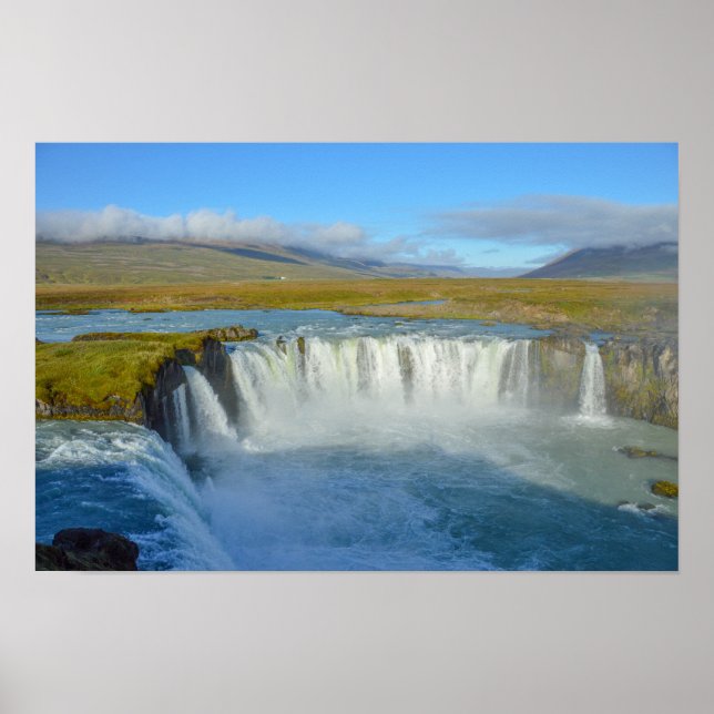 Poster Cachoeira Godafoss, Islândia (Frente)