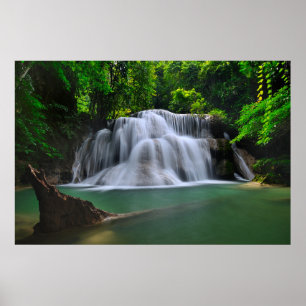 Poster Cachoeira   Kanchanaburi de Erawan, Tailândia