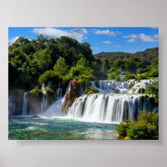 Poster Cachoeira Krka na Croácia (Frente)