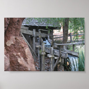 Poster Cachoeira na estrada de ferro grande da montanha