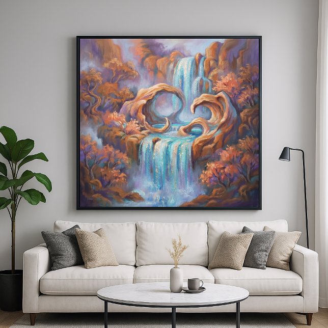 Poster Cachoeira Redstone - Estilo Impressionista Pastel (Criador carregado)
