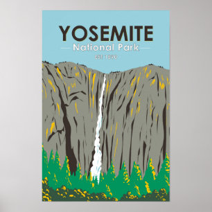 Poster Cachoeira Ribbon Falls Parque Nacional de Yosemite