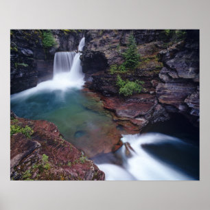 Pôster Cachoeira St Mary no Parque Nacional Glacier em