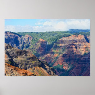 Poster Cachoeira Waipoo no Waimea Canyon, Kauai, Havaí