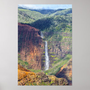 Poster Cachoeira Waipoo, Waimea Canyon, Kauai, Havaí