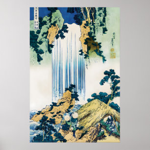 Poster Cachoeira Yoro na Província de Mino Arte Japonesa