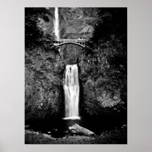 Poster Cachoeiras de Oregon (preto e branco)