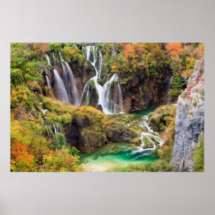 Poster Cachoeiras em lagos Plitvice