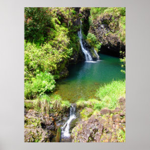 Pôster Cachoeiras na estrada a Hana, Maui, Havaí