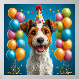 Poster Cachorrinho Adorável Comemora Aniversário