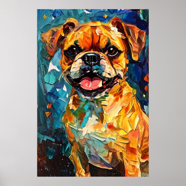 Poster Cachorrinho Boxer Fofo e Extravagante (Frente)