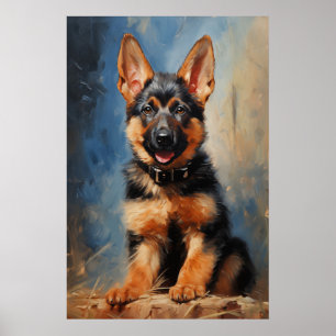 Poster cachorrinho german shepherd