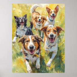 Poster Cachorrinhos Felizes 