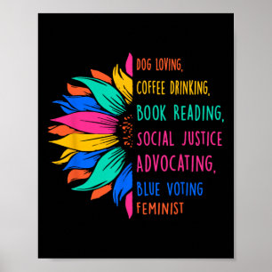 Poster Cachorro Adorando Livro de Bebendos de Café Lendo 