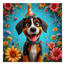 Cachorro Adorável Celebrando Festa de Aniversário