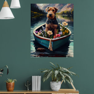 Poster Cachorro Airedale em uma Pagaia: Uma Aventura Cêni